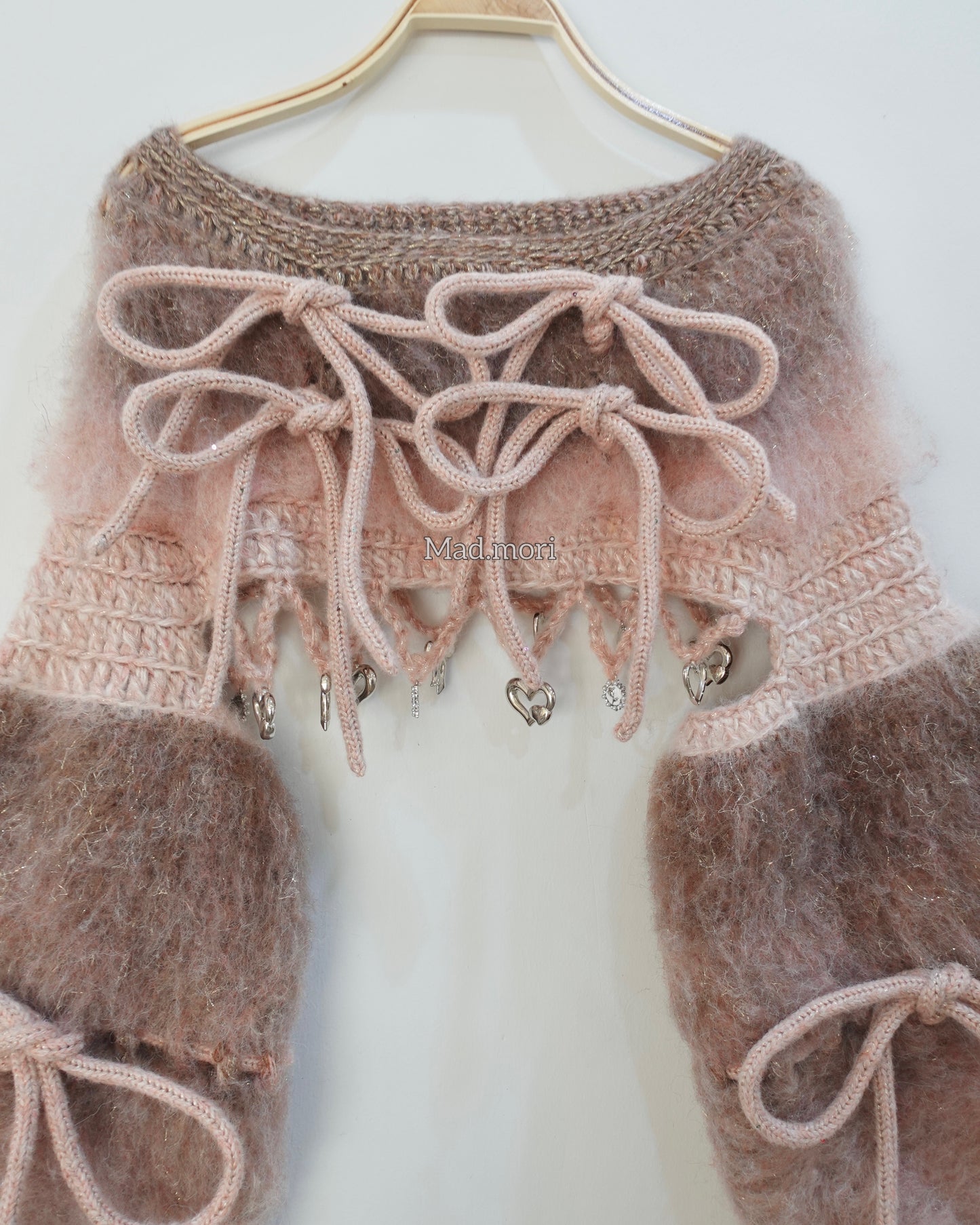 Madmori Ballet Ribbon Sleeves「Rose Brown x English Rose color」
