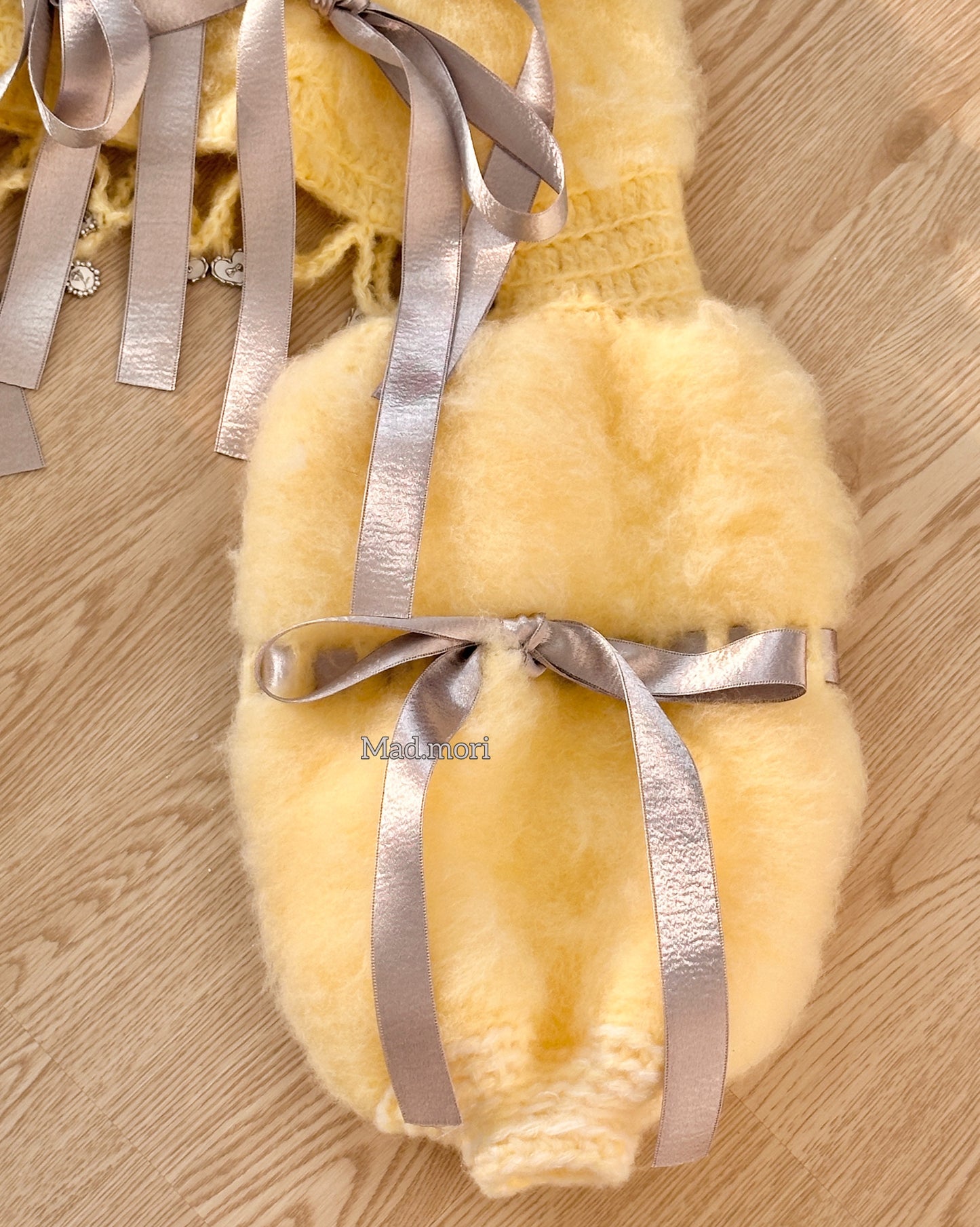 Madmori Ballet Ribbon Sleeves「Butter Yellow color」