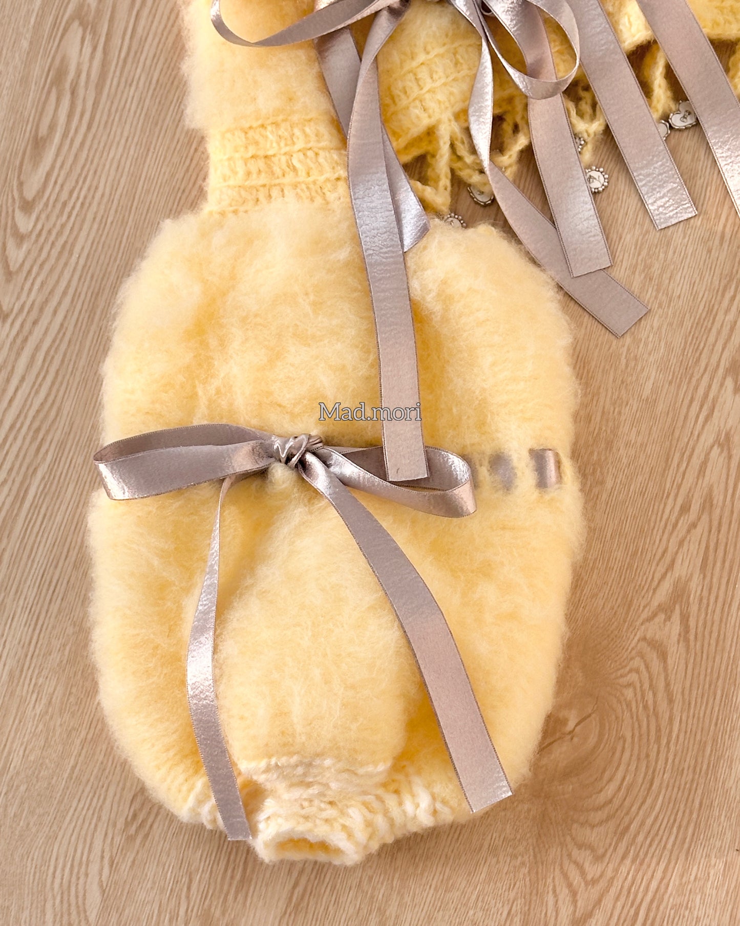 Madmori Ballet Ribbon Sleeves「Butter Yellow color」