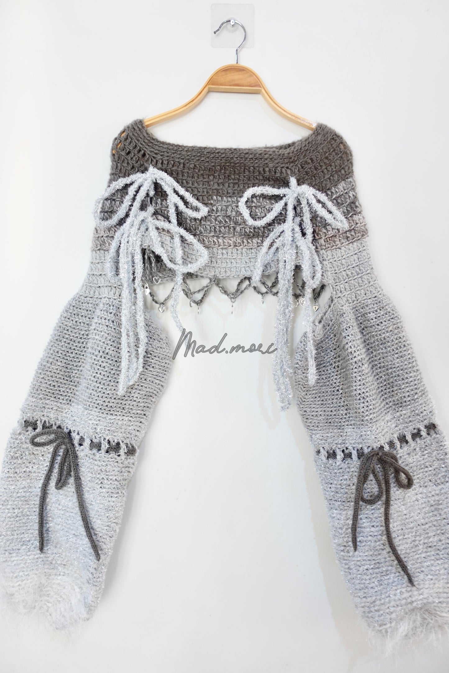 Madmori Ballet Ribbon Sleeves「Grey Silver color」