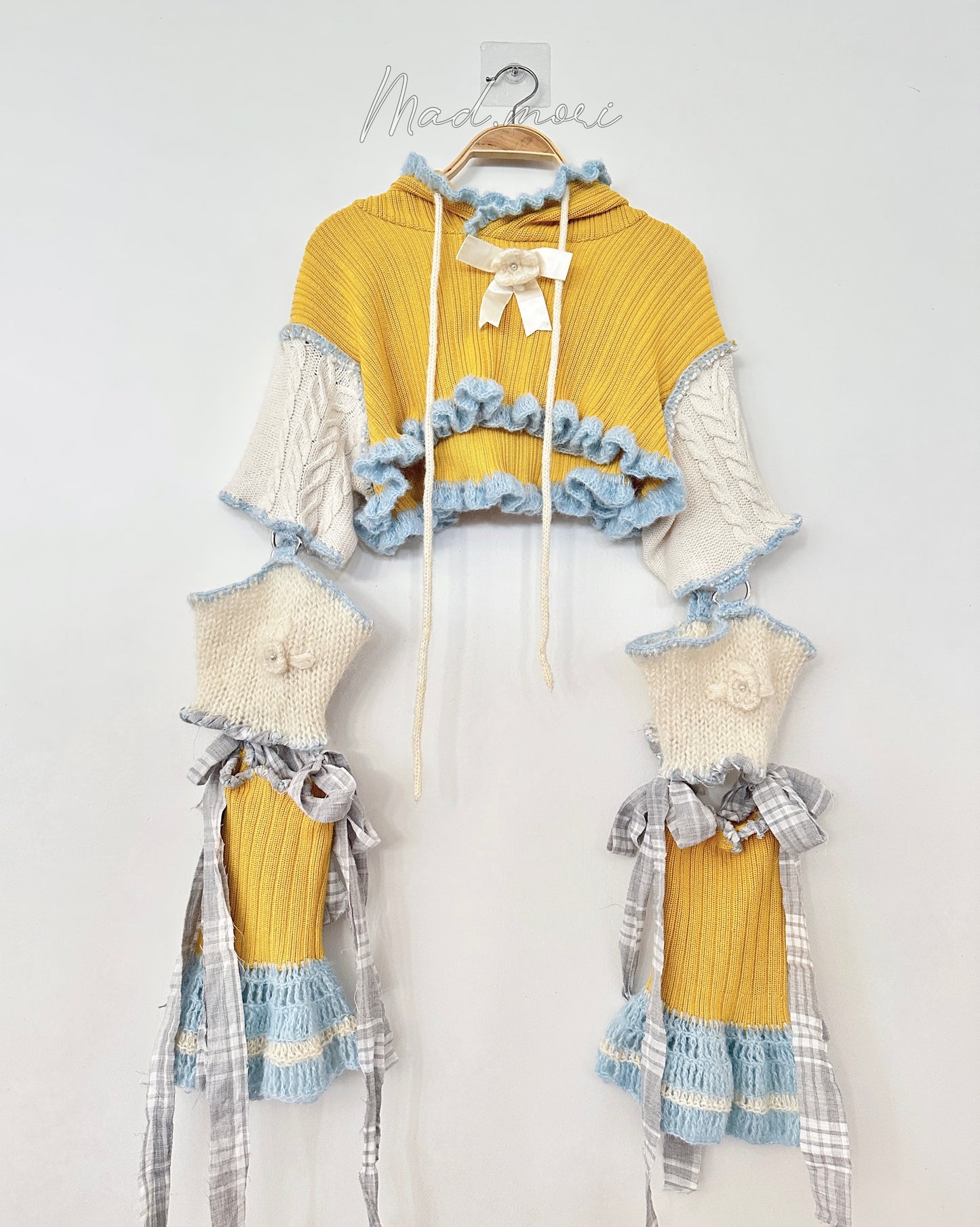 Mad.mori x up cycled Knit/Crochet Hoodie