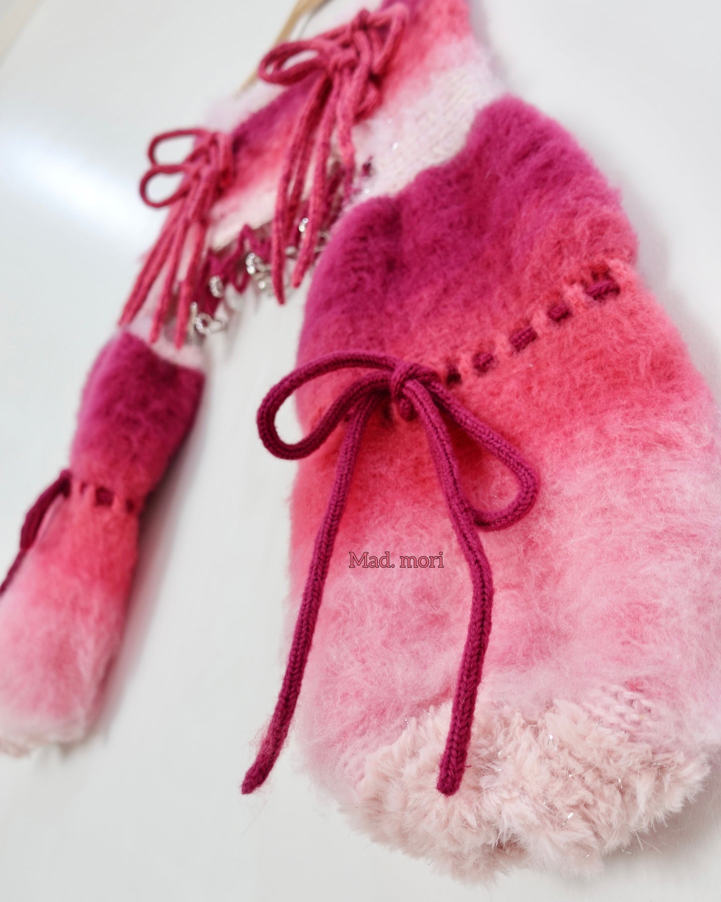 Madmori Ballet Ribbon Sleeves「Magenta Pink color」
