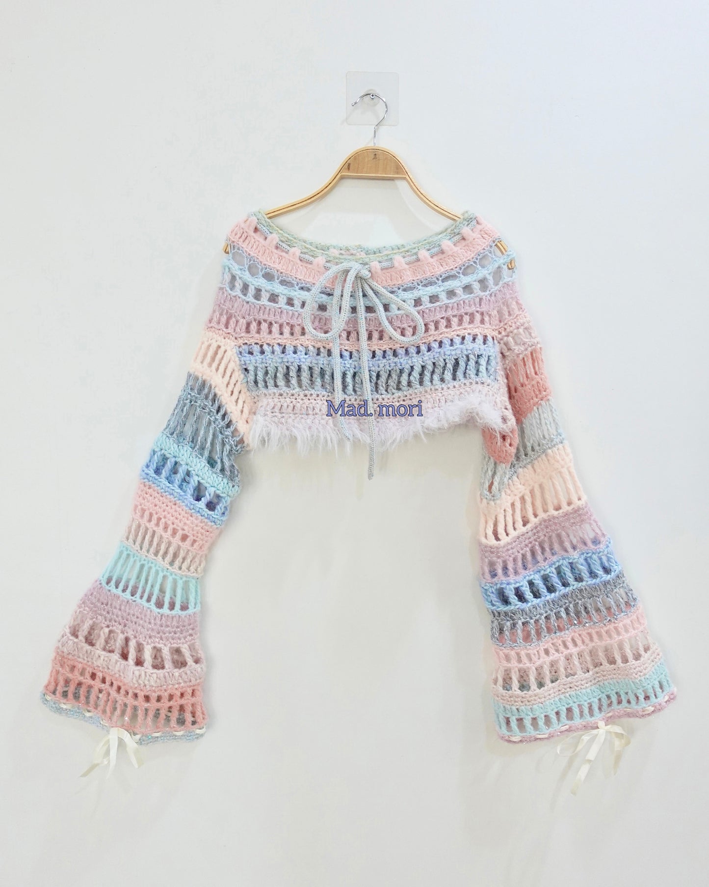 Madmori Baby pastel Ribbon crop Sleeves 「 Sakura Sora Pastel color」