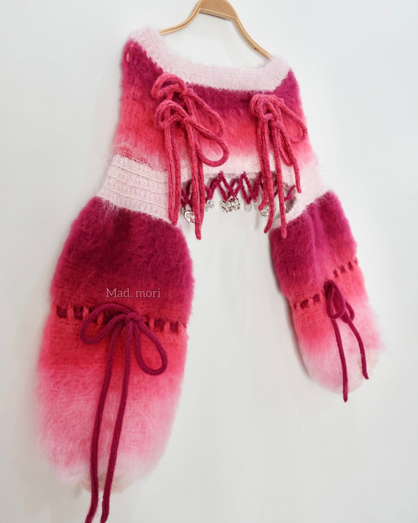 Madmori Ballet Ribbon Sleeves「Magenta Pink color」