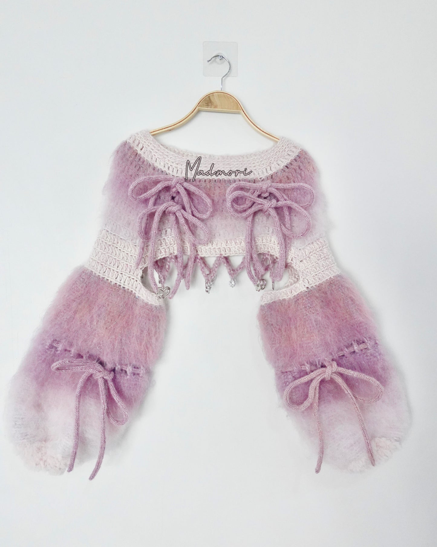 Madmori Ballet Ribbon Sleeves「Deep Blue Silver color」
