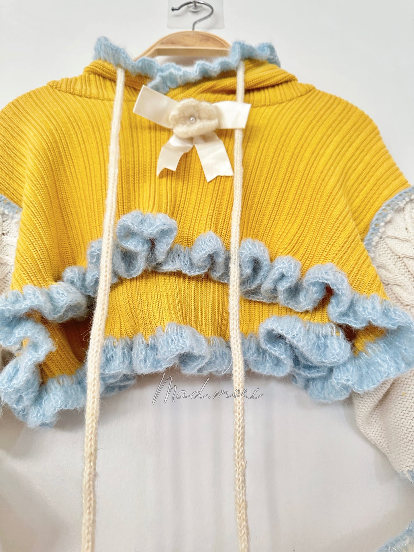Mad.mori x up cycled Knit/Crochet Hoodie