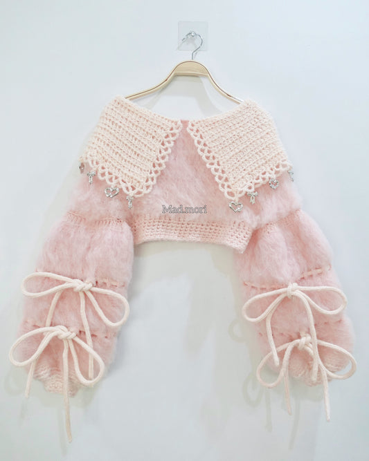 𖧷Ballet Swanlake Collar Top 𖧷 「Lychee Milk color」