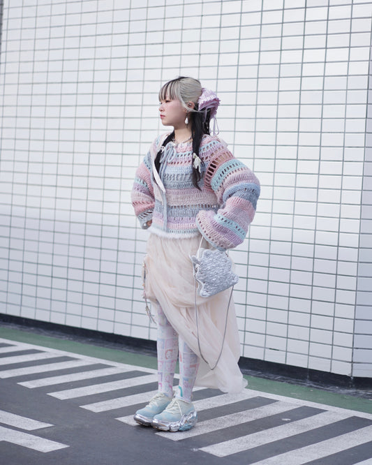 Madmori Baby pastel Ribbon Sweater「Sakura Sora Pastel color」